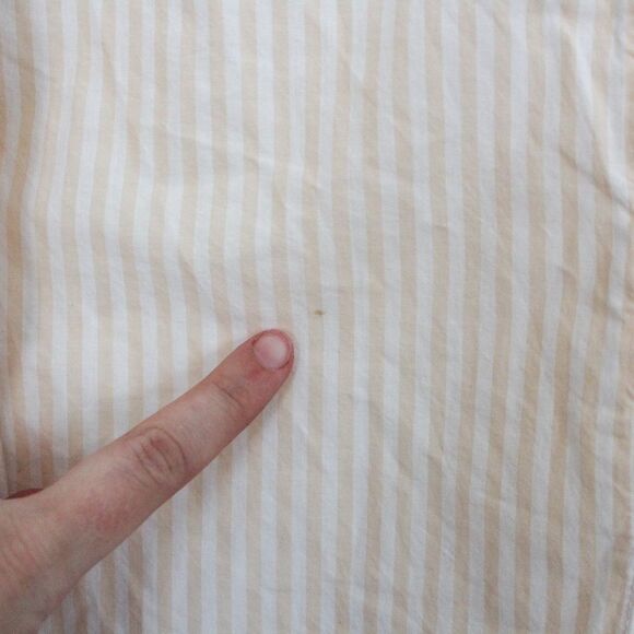 A New Day Women's Peach Striped Long Bishop Sleeve Poplin Top Large - Picture 11 of 11